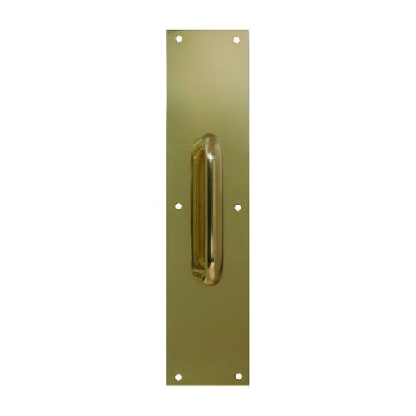 3-1/2" x 15" Pull Plate with 5-1/2" CTC 3/4" Round Pull